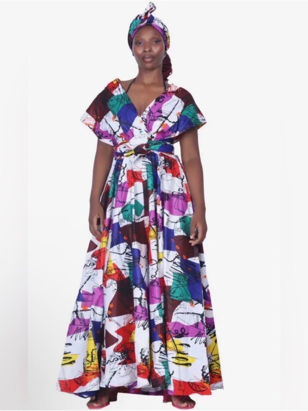 Multicolor Abstract Print Infinity Jumpsuit - Picture 2 of 4